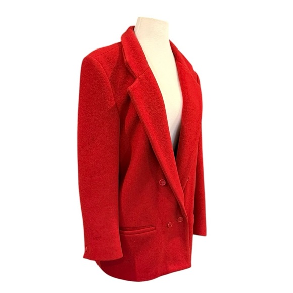 ELLIOTT LAUREN Vintage Red Wool Double Breasted Blazer Jacket Size 12 - Picture 2 of 9